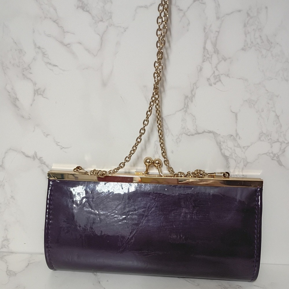 JESSICA MC CLINTOCK Vintage Purple Patent Leather Bag - EUC